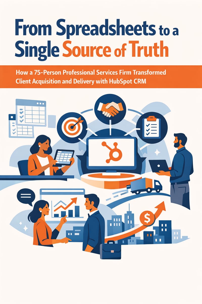 From Spreadsheets to a Single Source of Truth: How a 75-Person Professional Services Firm Transformed Client Acquisition and Delivery with HubSpot CRM