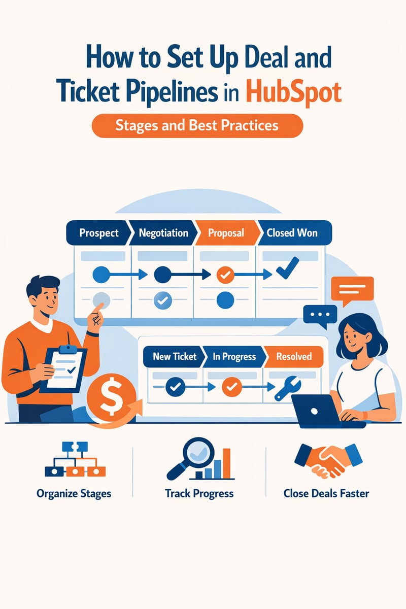 How to Set Up Deal and Ticket Pipelines in HubSpot: Stages and Best Practices