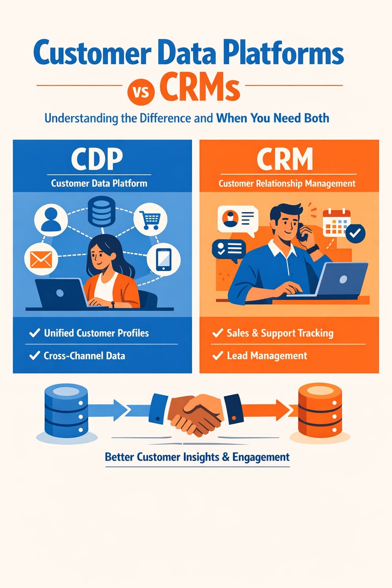 Customer Data Platforms vs CRMs: Understanding the Difference and When You Need Both