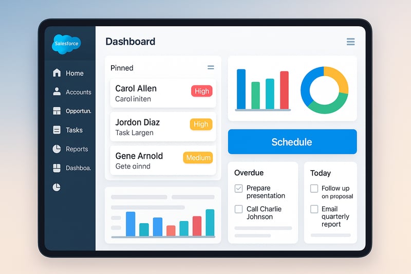 The image showcases a sleek modern interface of Salesforce Winter 26 emphasizing its userfriendly design The screen displays
