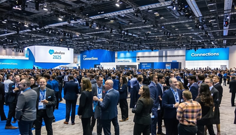 A bustling conference hall filled with marketers a