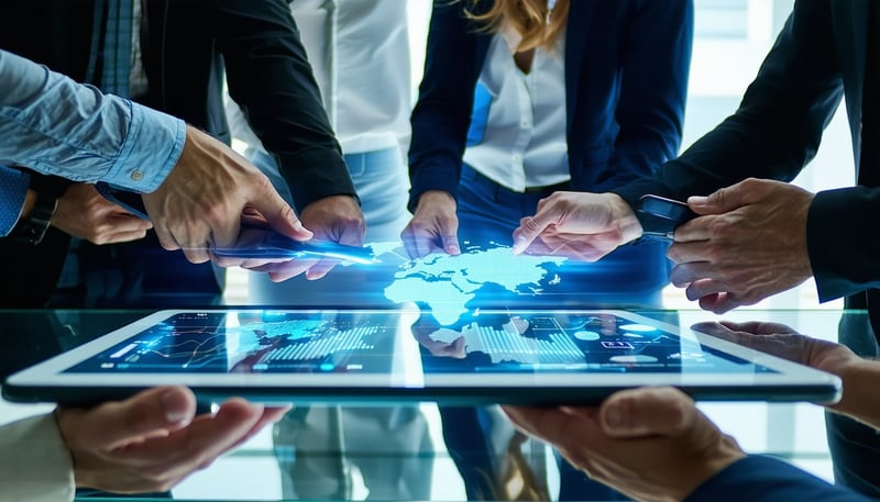 A diverse team of financial professionals collabor