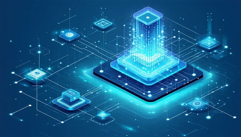 A dynamic illustration of interconnected technolog