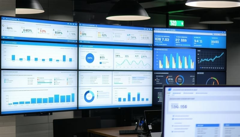 A dynamic image showcasing a modern insurance offi