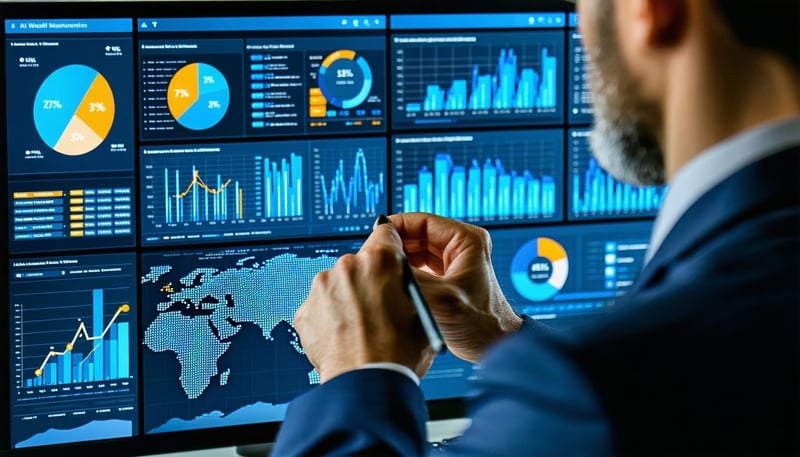 A financial advisor using a digital dashboard to a