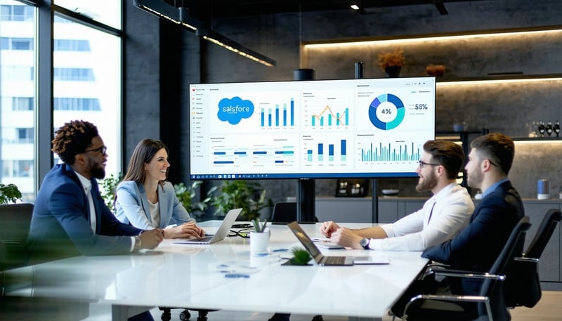 A sleek, modern office setting with financial prof