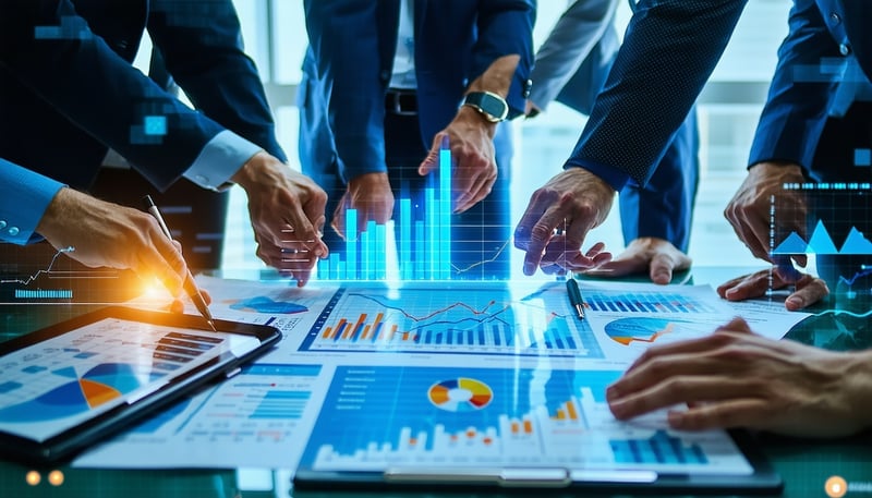 A team of financial services professionals collabo 1
