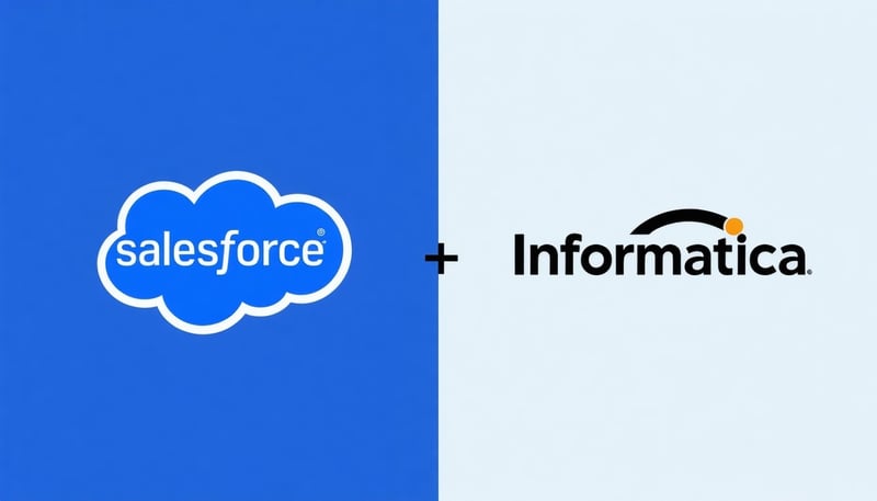 Salesforce and Informatica logos merging to symbol