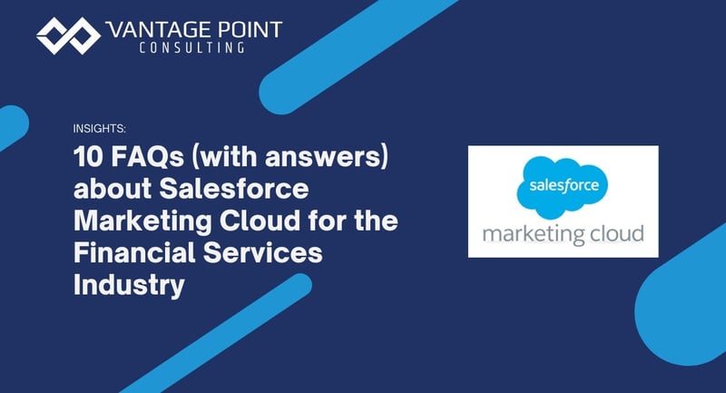 Salesforce Marketing Cloud dashboard showing email marketing automation and customer engagement tools for financial services firms