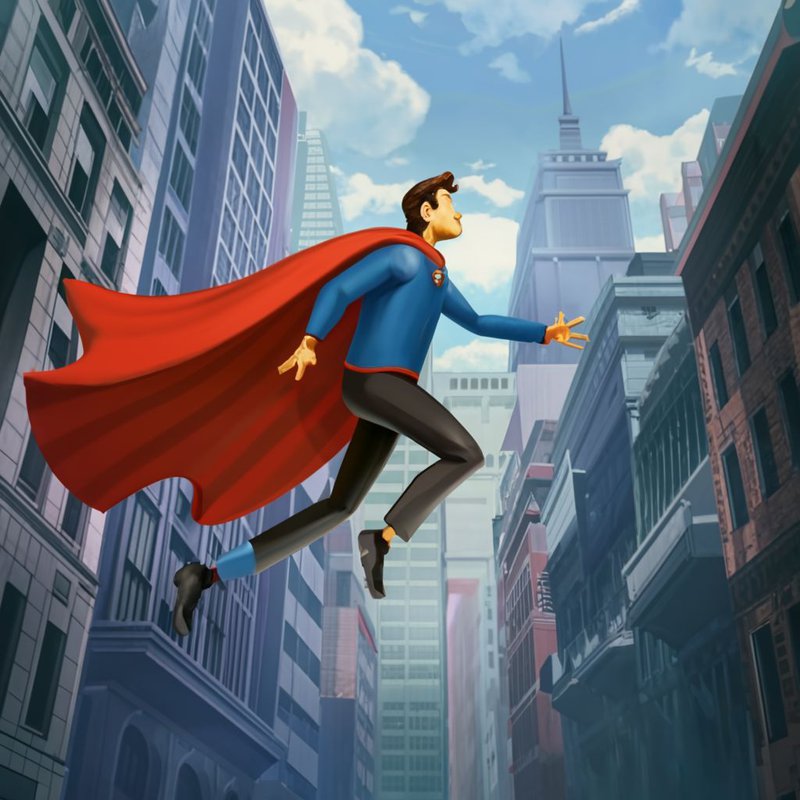 Marketing professional as superhero representing Salesforce Marketing Cloud Growth Edition capabilities
