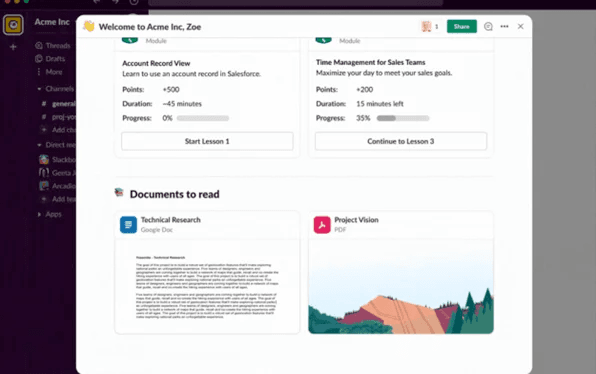 Slack new windows feature allowing financial advisors to multitask across channels and threads
