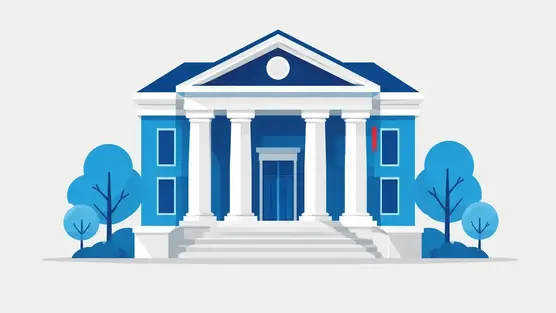 Illustration of a classic bank building with columns