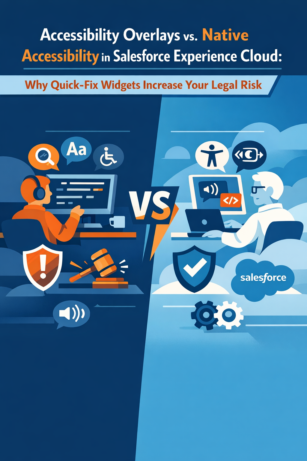 Accessibility Overlays vs. Native Accessibility in Salesforce Experience Cloud: Why Quick-Fix Widgets Increase Your Legal Risk