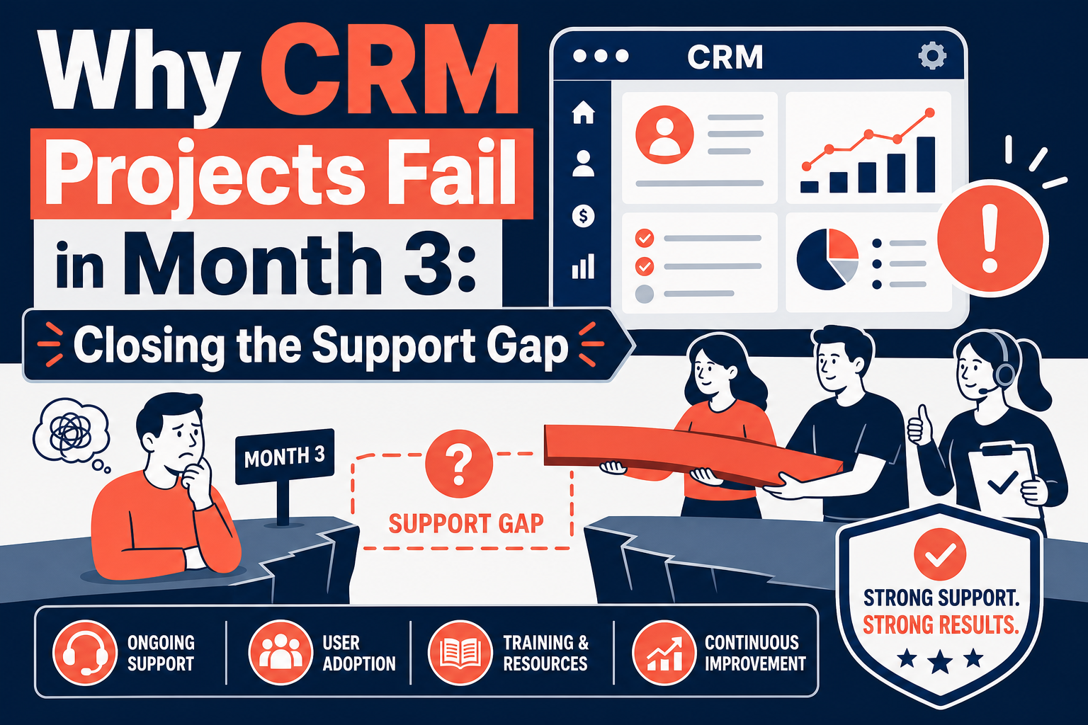 Why CRM Projects Fail in Month 3: Closing the Support Gap