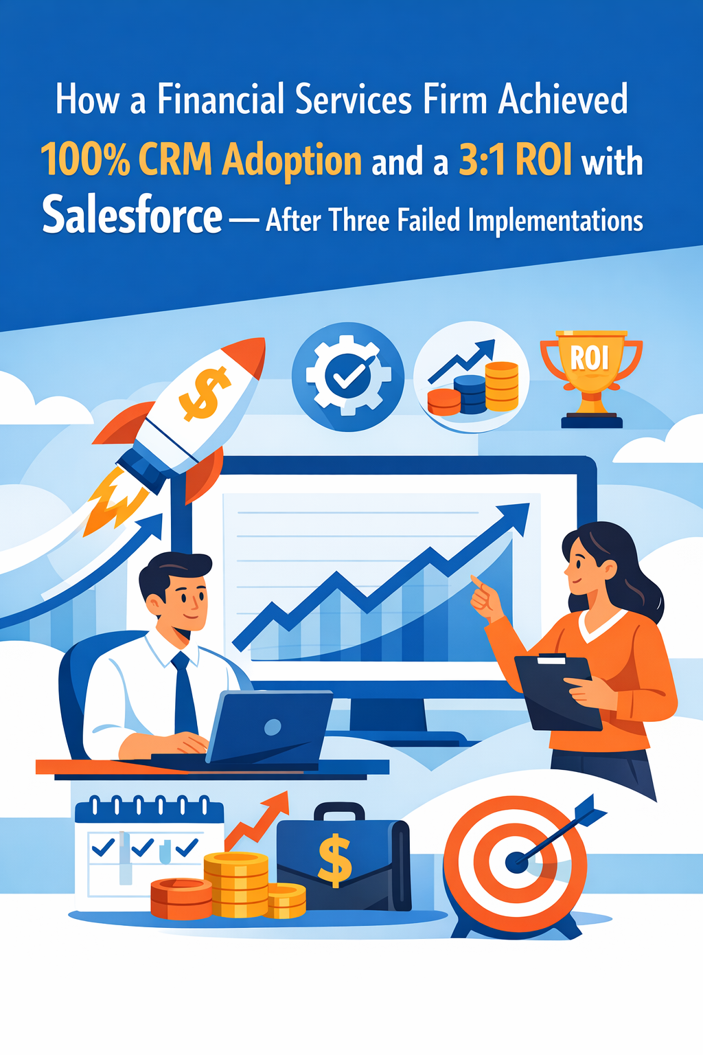 How a Financial Services Firm Achieved 100% CRM Adoption and a 3:1 ROI with Salesforce — After Three Failed Implementations