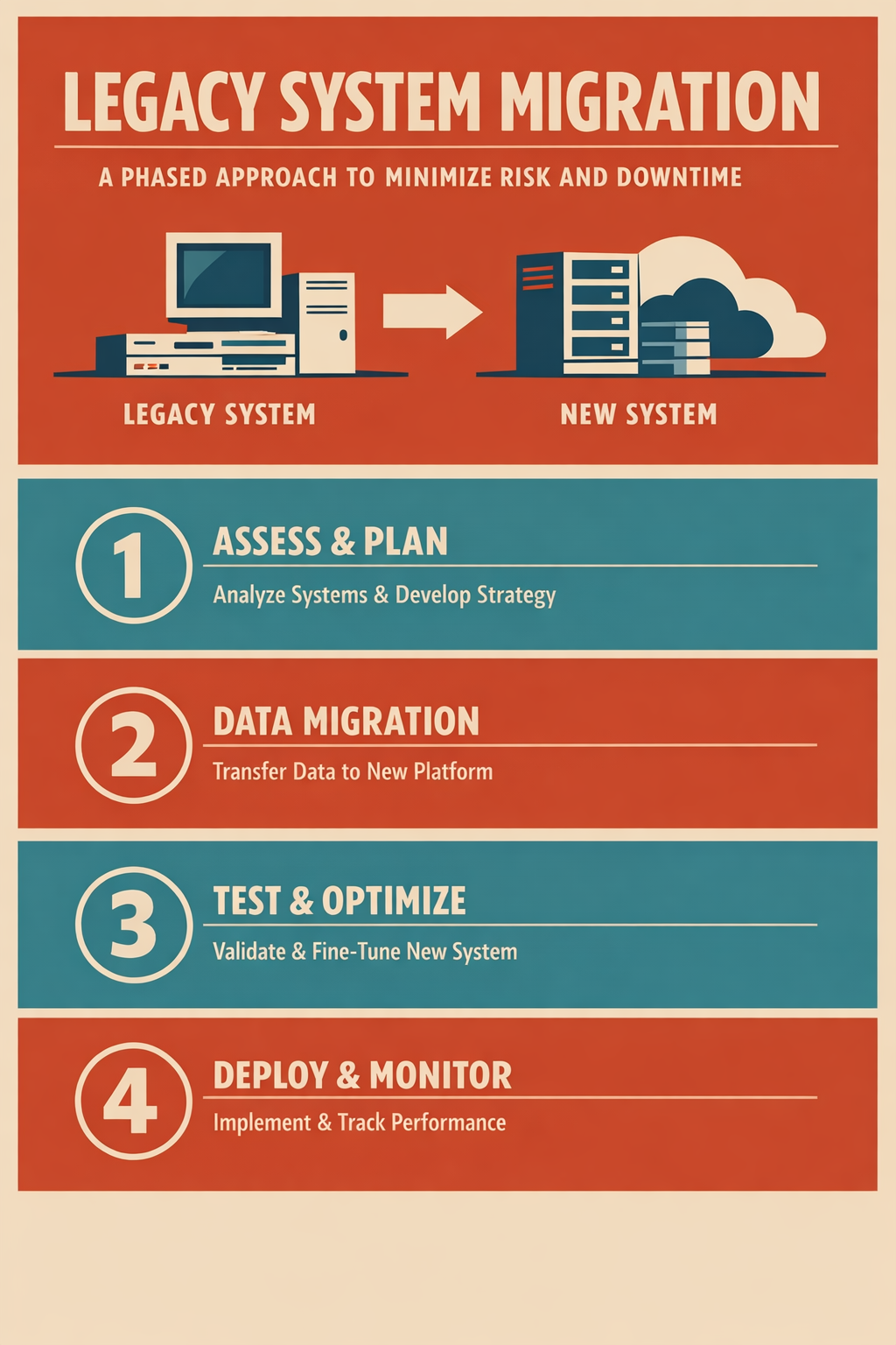 Legacy System Migration: A Phased Approach to Minimize Risk and Downtime