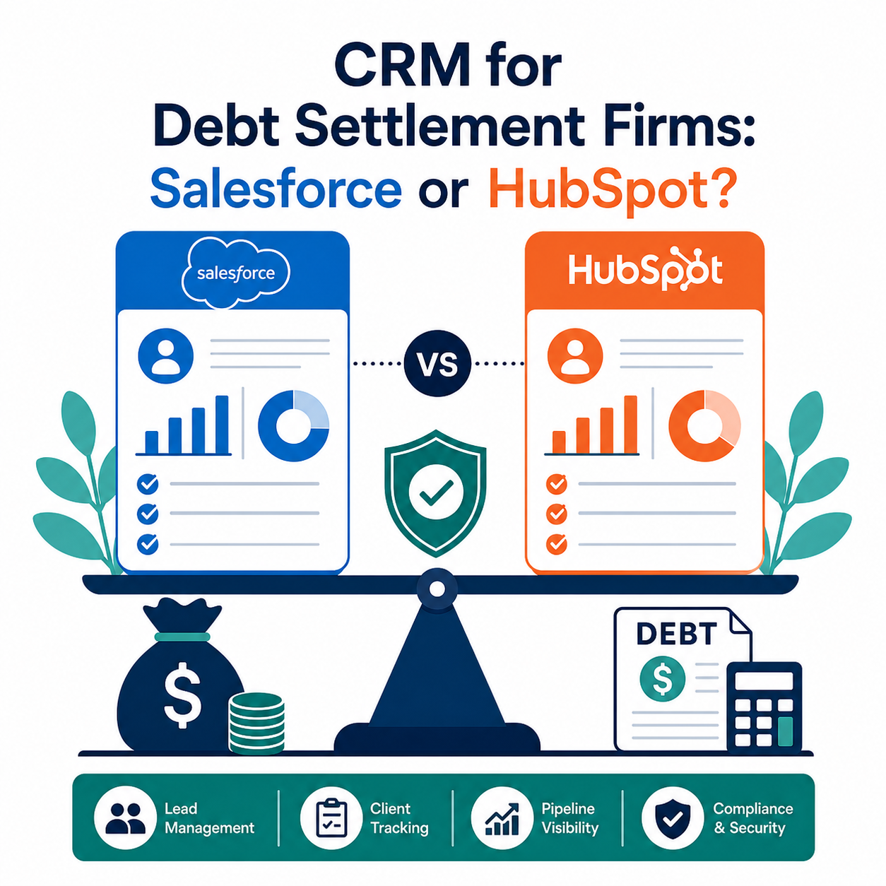CRM for Debt Settlement Firms: Salesforce or HubSpot?