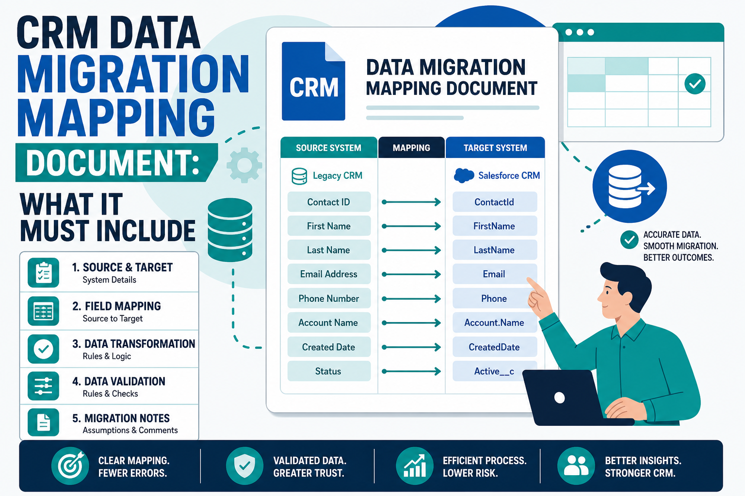 CRM Data Migration Mapping Document: What It Must Include